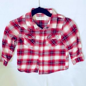 Zara kids plaid shirt size 12-18m like new